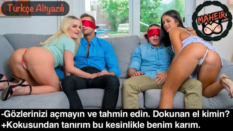 hanimlar kocalarinin gozlerini baglayip tahmin oyunu oynadilar.jpg