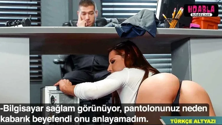 ofise gelen teknisyen kari arizali yarragi tamir ediyor.webp